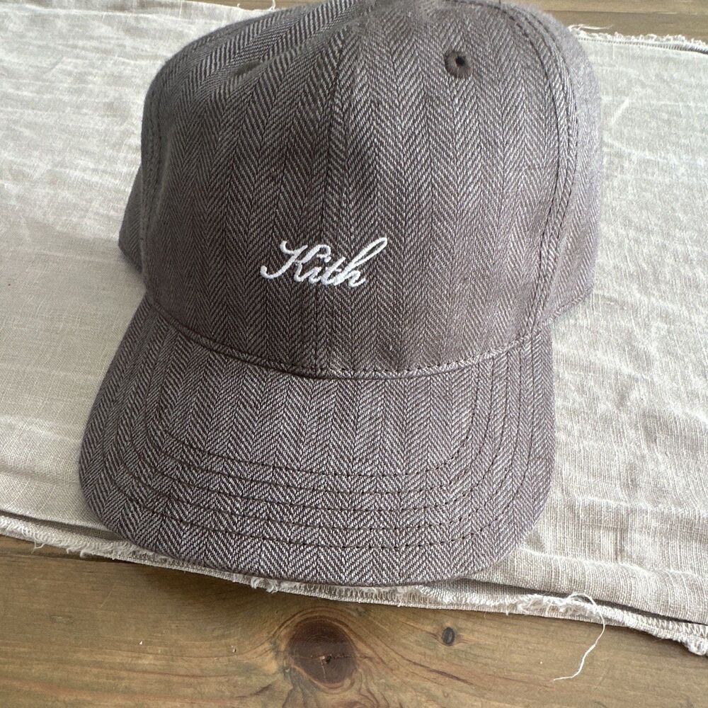 Kith Men's Gray Herringbone Baseball Cap Adjustable One Size